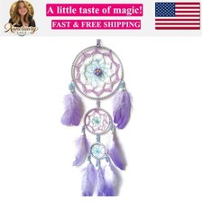 Purple Dream Catcher Feather Dream Catchers Wall Decor Handmade Dreamcatcher ...