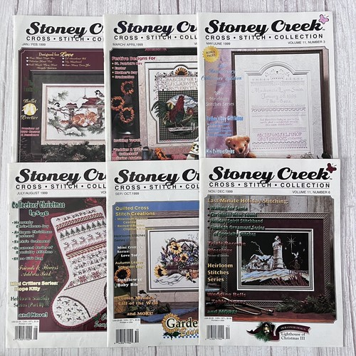 Stoney Creek Cross Stitch Magazine: 1999 Complete Year - Volume 11 - Lot of 6