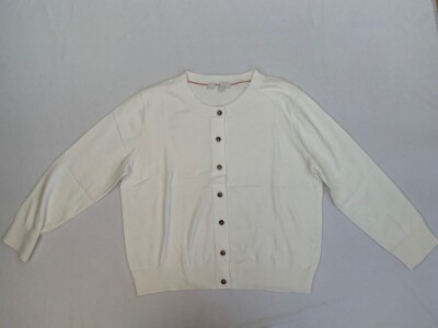 Boden Amelia Cotton Crop 3/4 Sleeve White Cardigan Sizes S XL