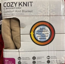 Biddeford Cozy Knit  Quilted Heated Mattress Pad King  Fawn 🔵🔵