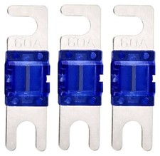 Mini ANL Fuse 60A 60 Amp 32V AFS Fuses For Auto Marine Stereo Audio Video 3 Pack