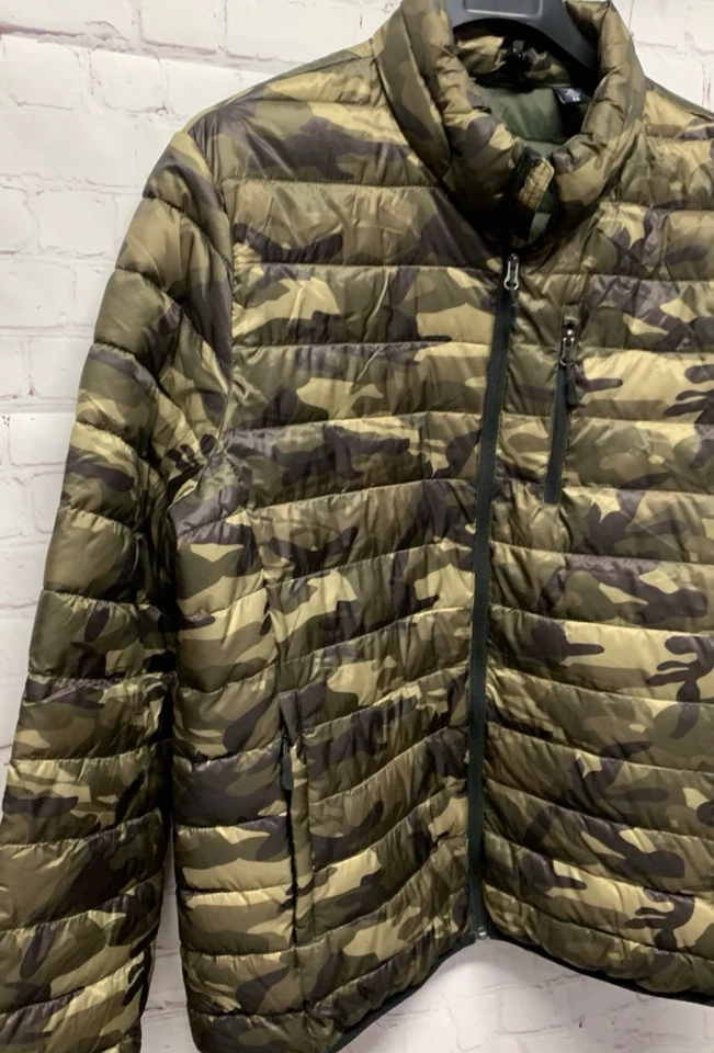 Chaqueta acolchada acolchada Club Room XL para hombre verde camuflaje NUEVA Foto 4 de 4