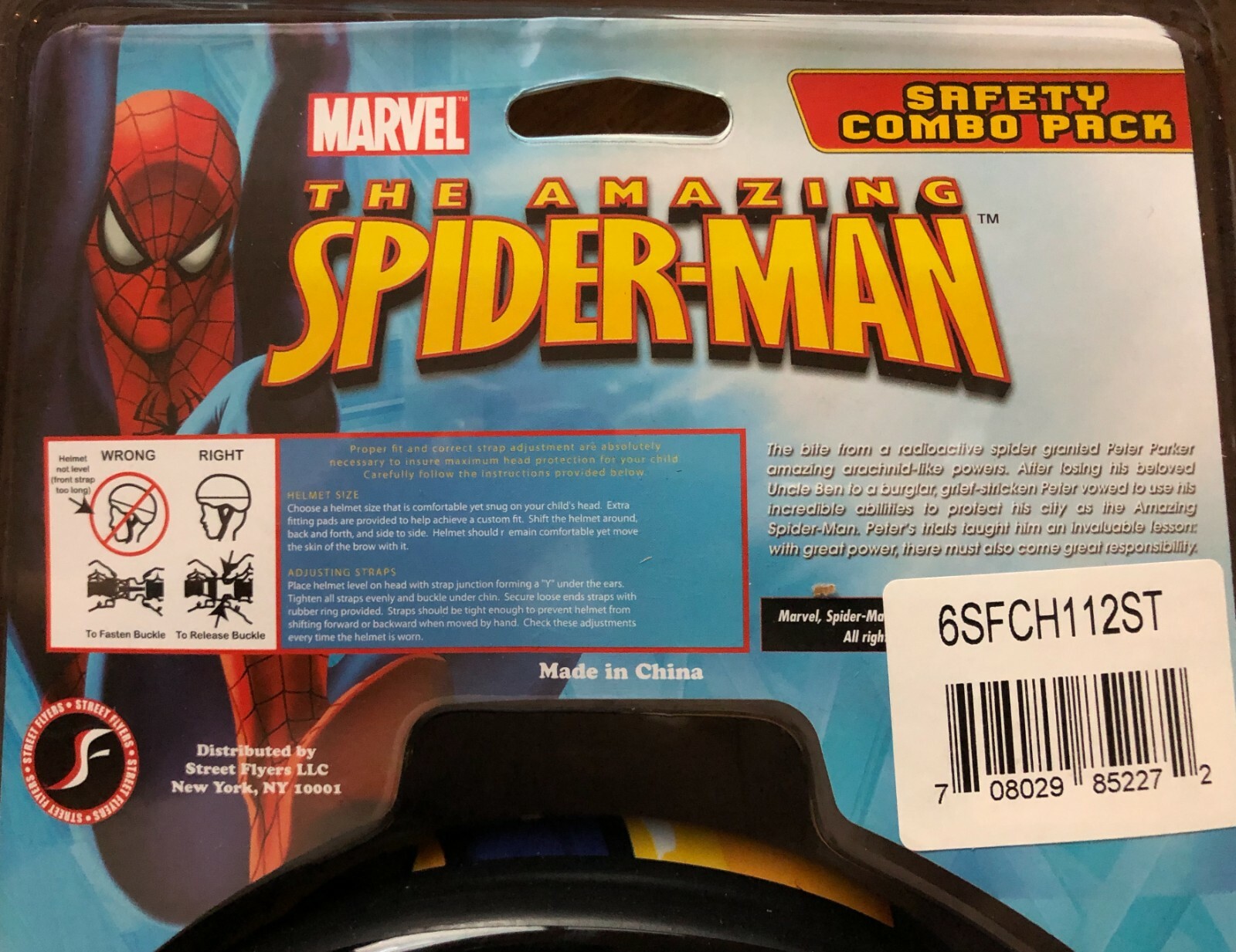 Child Marvel SpiderMan Bike Protective Helmet with Knee & Elbow Pads