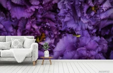3D Purple Floral Wallpaper Wall Mural Removable Self-adhesive Sticker953