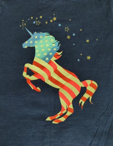 Unicorn Shirt Girls So Favorite Graphic Tee American Flag Size 8 Patriotic - Picture 2 of 6