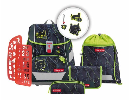 Step by Step 2in1 Plus Schulranzen-Set 6-teilig Danger Cat Chiko dunkelgrau