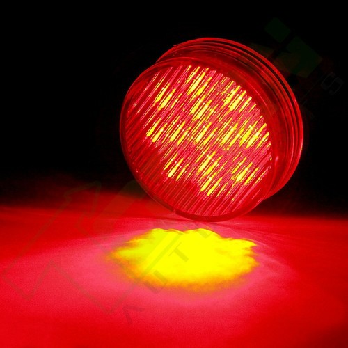 Set of 2 Rollback Truck 2.5" Round Trailer Clearance Side Marker Lamp Red 13LED - Picture 4 of 10