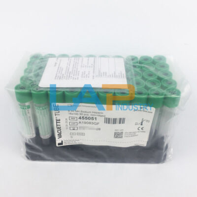 QTY50（1BAG) NEW 455051   blood vessel 9ml heparin sodium anticoagulant tube