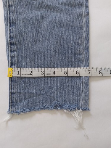 Current Elliott Women's 28 Jeans Blue Denim Straight Leg Raw Hem Ripped Distress - Picture 8 of 12