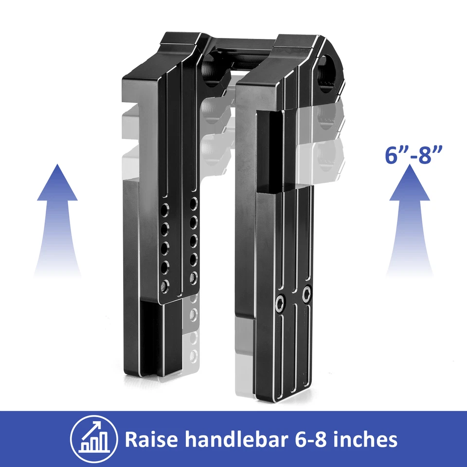 6"-8" Adjustable Pullback Handlebar Riser Clamp For Harley Softail Fat Boy Slim - Image 4 of 4
