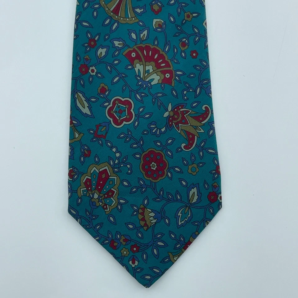 Corbata de Seda PUCCI Para Hombres Verde Floral Diseñador de Lujo Hecha en ITALIA 3.25" Trabajo Foto 2 de 4