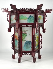 XXL China Laterne Holz Glas Wood Lantern Glass Vintage Retro Asia Asiatika