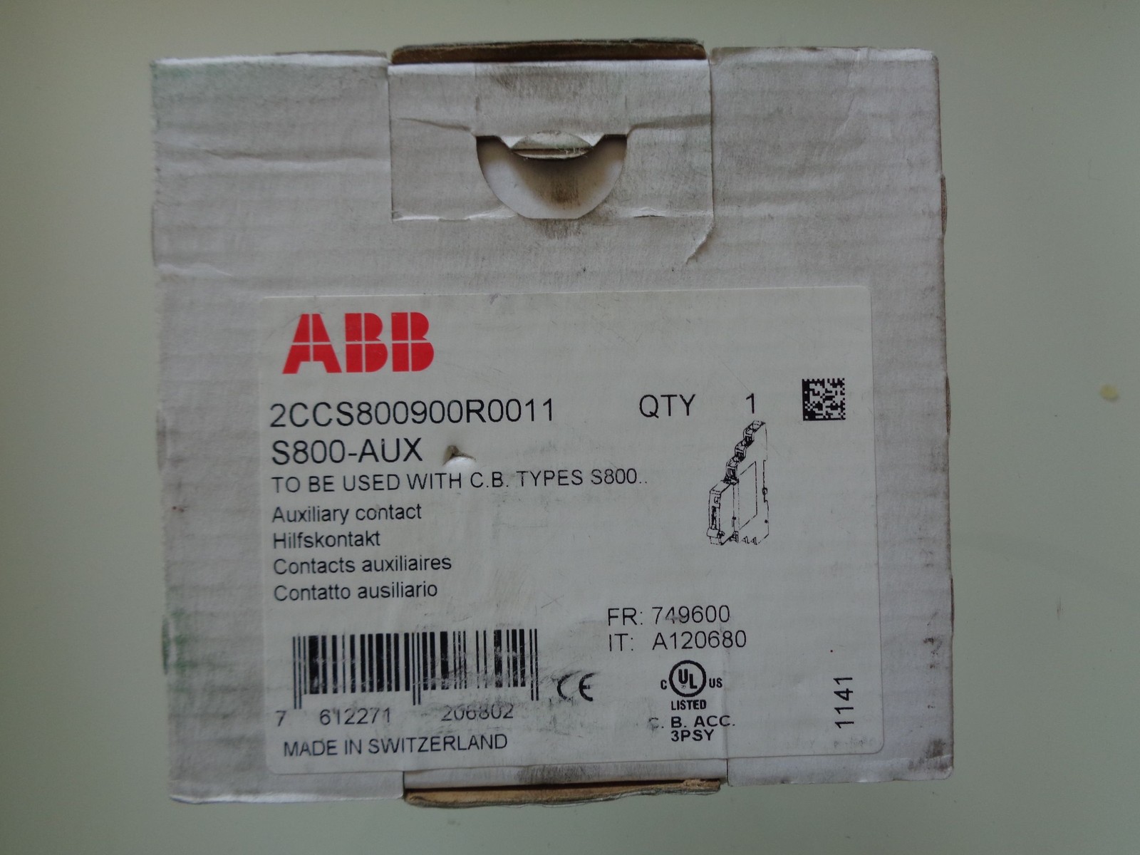 ABB S800-AUX augmentez la sécurité de votre réseau avec ce contact auxiliaire