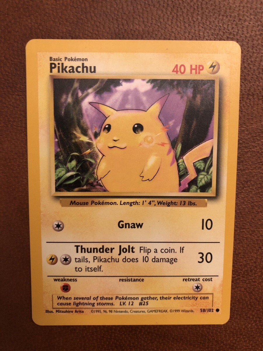 Pikachu 40 HP ポケモンカード Pikachu 40 HP Thunder Jolt Attack Rarity Yellow Colorful
