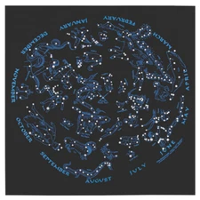 Printed Image Stars Bandanna 22" x 22" Black Constellations Horoscope Space