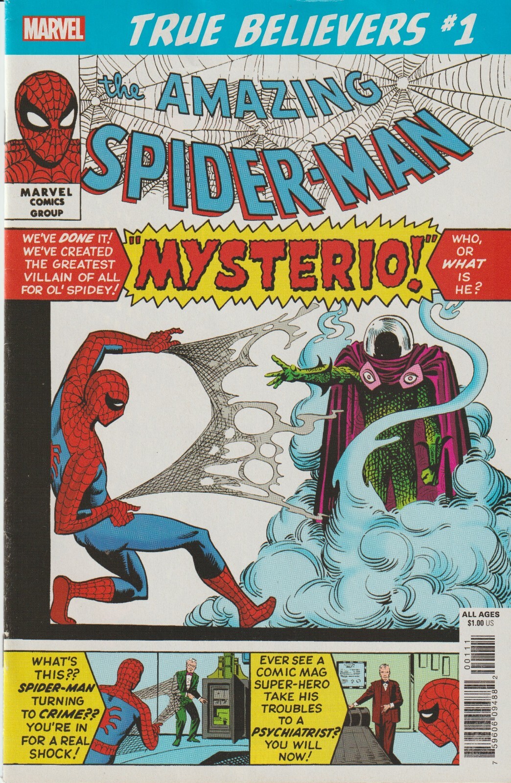 MARVEL COMICS AMAZING SPIDERMAN MYSTERIO #1 (2019)TRUE BELIEVERS REPRINT VF