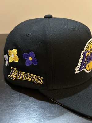 LA LAKERS - Custom Flower Embroidery HAT - Mitchell & Ness SnapBack. New/ custom