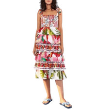 FARM Rio Layered Mixed Print Midi Dress