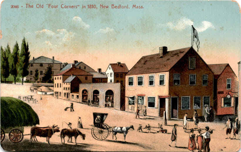 New Bedford, Mass, Four Corners, Hutchinson & Co, Germany Postcard