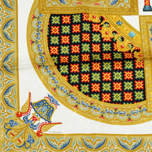 Hermes Schal CIELS BYZANTINS 90cm Seide JACQUARD Scarf Foulard ABADIE - Bild 7 von 7