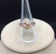 Rose Gold Over Sterling Silver 925 Simulated Citrine  Cz Ring Sz 9 X660