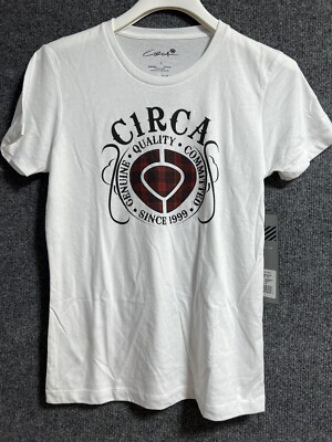 Circa Select Skateboard Genuine Plaid Icon Tee T Shirt White Women s Large L NWT