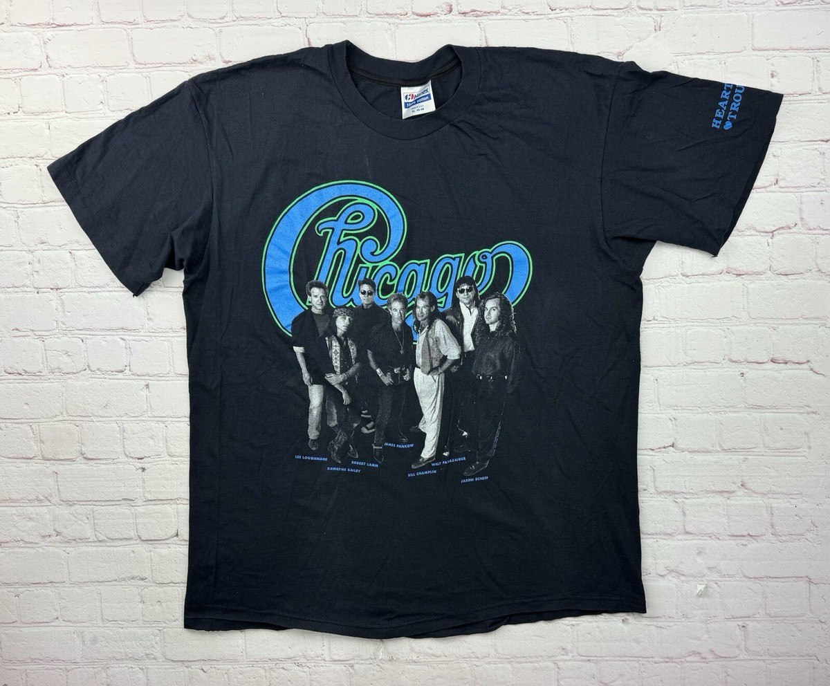 Vintage 90s Chicago Hearts In Trouble 1990 Tour T Shirt Music Band 