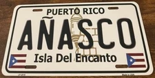 Anasco Puerto Rico Booster License Plate Isla Del Encanto
