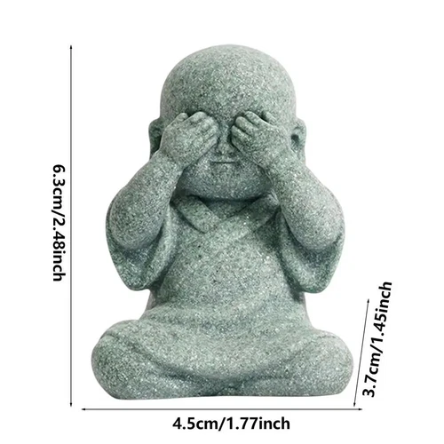 Piccoli monaci buddisti statuina Buddha statua in pietra buddismo tibetano monaco zen - Foto 21 di 22