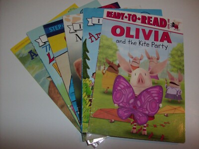 6-Piece Lot of Level 1 Readers-Marley & Me/Hot Dog/Berenstain Bears/Olivia