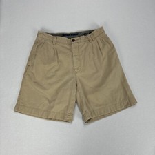 NAUTICA Chino Shorts Mens Size 33 Khaki Beige Cotton Twill Preppy Bottoms 00s