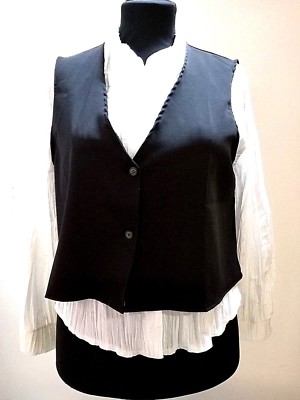 Weste-Damen schwarz, Gr.38, 2-Knopf, nicht gefüttert, mit Elastan, 30°Waesche