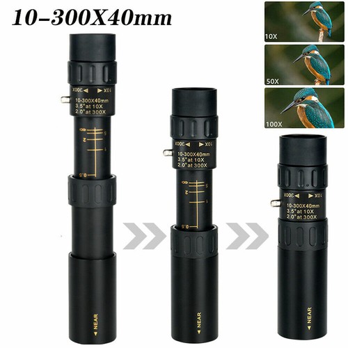 HD 10-300X40mm Super Telephoto Zoom Monocular Portable Telescope Tripod&Clip Set - Picture 2 of 16