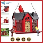 Bird Feeder House for Outside, Metal Mesh Wild Bird Feeder with Triple Feeder.