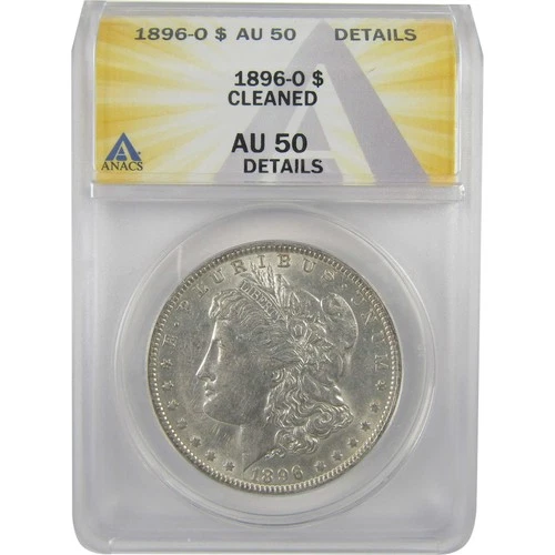 1896 O Morgan Dollar AU 50 Details ANACS Silver $1 Coin SKU:I19007