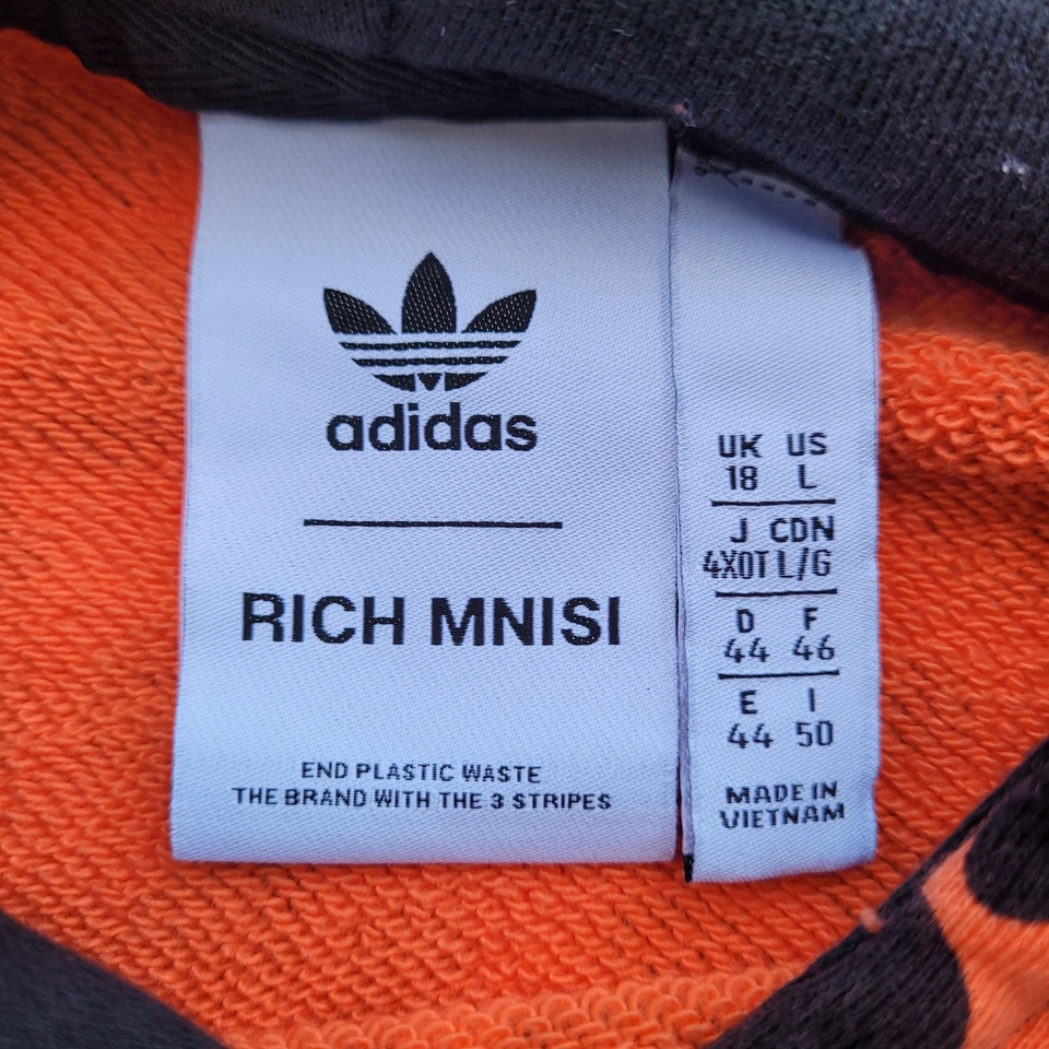 Moletom com capuz Adidas Rich Mnisi feminino leopardo animal AOP grande original roupa ativa - Imagem 4 de 4