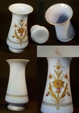 AA 1850 superbe vase verre cristal opalin opaline bleu et or 25cm1.8kg très chic