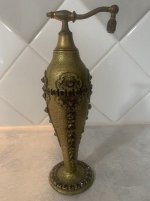 Antique Art Deco 1920's E&JB Jeweled Empire Art Gold Encrusted Perfume Atomizer