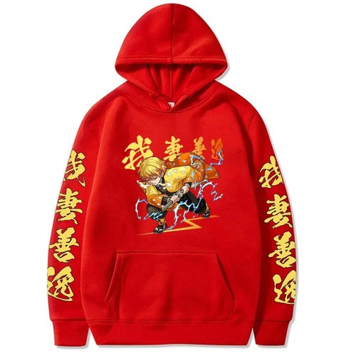 Demon Slayer Men Women Hoodies Kamado Agatsuma Zenitsu Printed Hooded Y2k Plus S - Foto 43 di 49