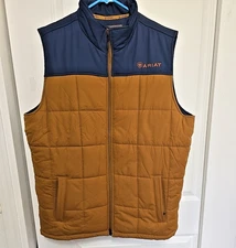 Ariat Crius Insulated Concealed Carry Vest Mens XL Tall Chestnut Navy Polyester