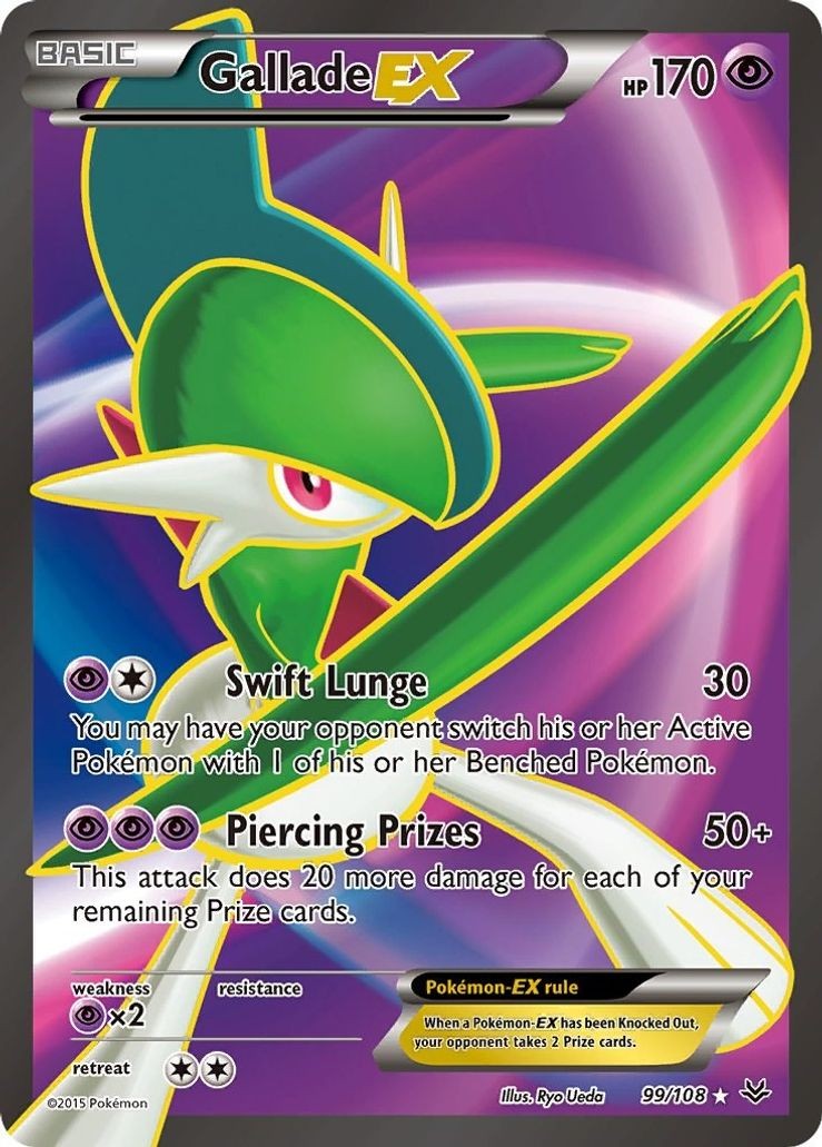 Gallade EX - 99/108 - Pokemon Roaring Skies XY Full Art Ultra Rare Card LP