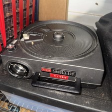 Kodak Carousel 800 Slide Projector W Case, Cords Manual vintage