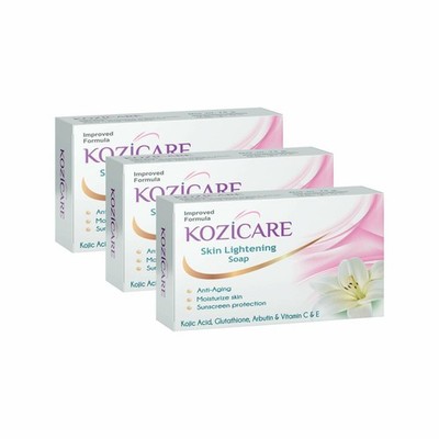 Kozicare Hautaufhellende Seife mit Kojisäure & Glutathion - 75g (3er Pack)