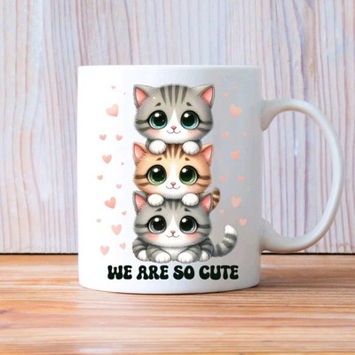 Süße Kätzchen Cute Cat Katzen Mug Tasse Keramiktasse Geschenk Kaffeetasse