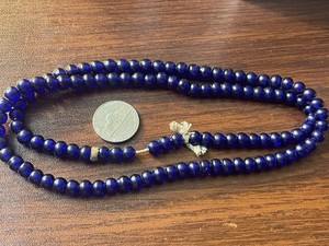 Antique Venetian Czech Glass Cobalt Bead Strand