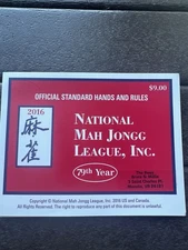 2016 National Mah Jongg Large Print League Card/Rule