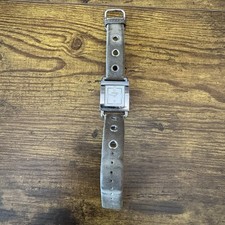 Coach Swiss Tank Watch 0221 Stainless Steel Square Leather Strap Working