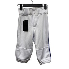 Marucci Youth Excel Double Knit Short Pants, White with Royal Blue Stripe, YS