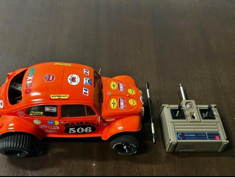 VINTAGE Tamiya Sand Scorcher Red RC VW Beetle Baja Bug Racin