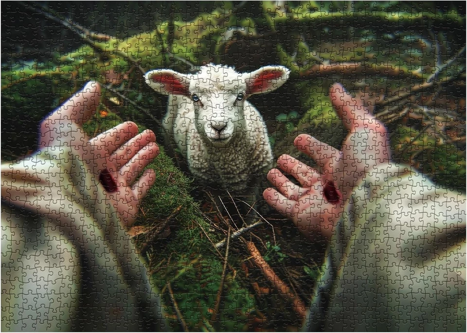 Rompecabezas de ovejas Christian Jesús para adultos 1000 piezas, arte religioso... Foto 2 de 4